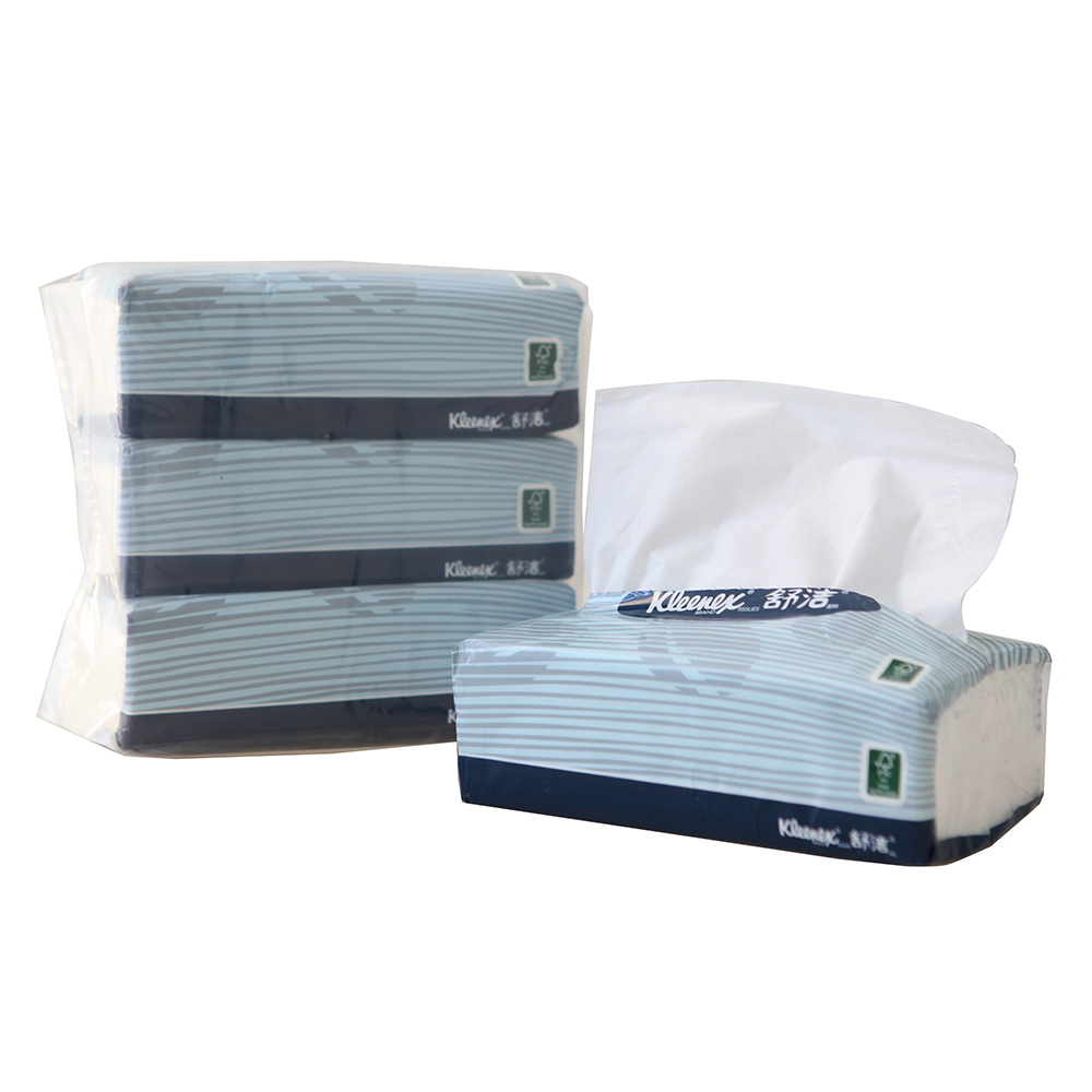 金佰利94466 舒洁袋装双层抽取式面巾纸 150抽 软包装